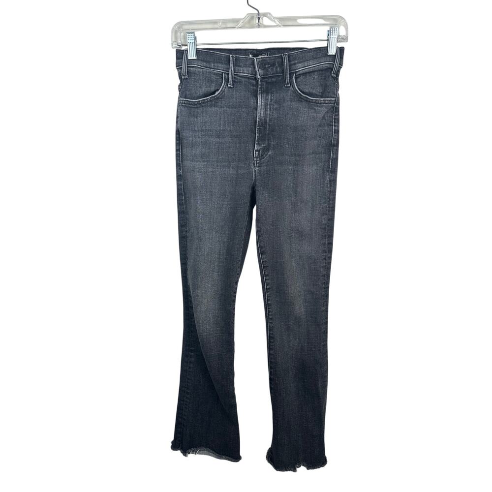 Mother The Hustler Ankle Fray Kick Crop Sharing Secrets Black Wash Size 26 EUC